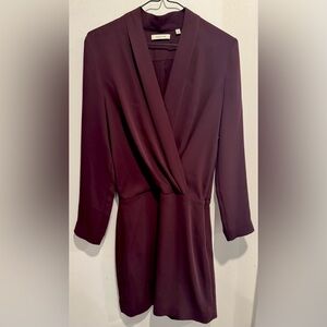 Babaton x Aritzia Gershwin dress Plum Maroon mini tunic sleek office party US0